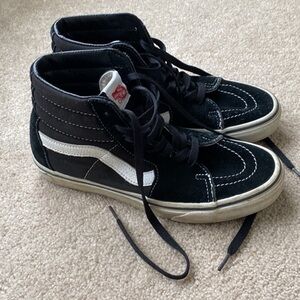 Vans High Top Sneakers Canvas Black Men 5.5 Women 7